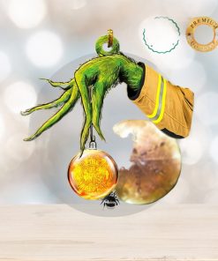 Grinch Hand Fire Dep Emble Christmas Ornament
