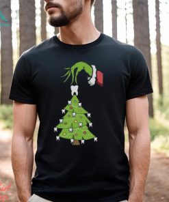 Grinch Hand Holding Tooth Dental Tree Christmas Shirt