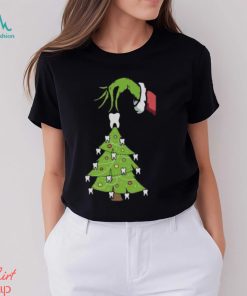 Grinch Hand Holding Tooth Dental Tree Christmas Shirt