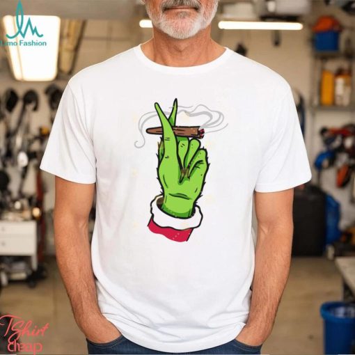 Grinch Hand Smoking Cannabis Shirt