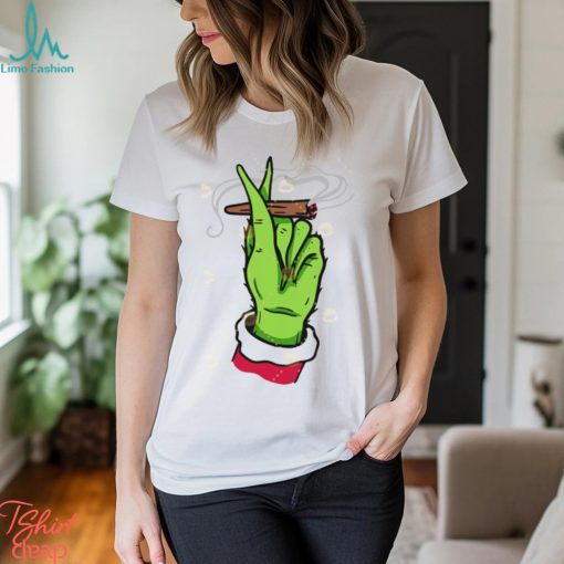 Grinch Hand Smoking Cannabis Shirt