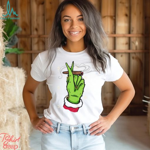 Grinch Hand Smoking Cannabis Shirt