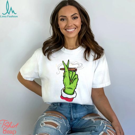 Grinch Hand Smoking Cannabis Shirt