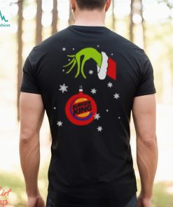 Grinch Hand holding Ornament Burger King Snowflake Christmas shirt