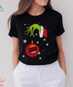 Grinch Hand holding Ornament Burger King Snowflake Christmas shirt