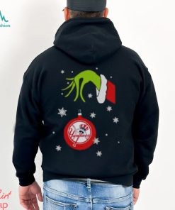 Grinch Hand holding Ornament New York Yankees Snowflake Christmas shirt, hoodie, sweater, long sleeve and tank top Grinch Hand holding Ornament New York Yankees Snowflake Christmas shirt