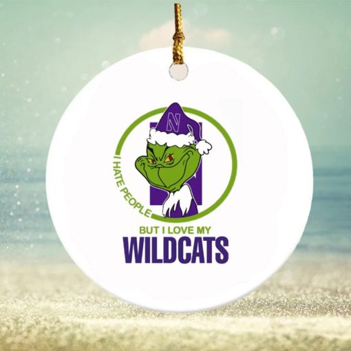 Grinch I hate people but I love my Wildcats Christmas ornament