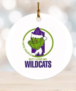 Grinch I hate people but I love my Wildcats Christmas ornament