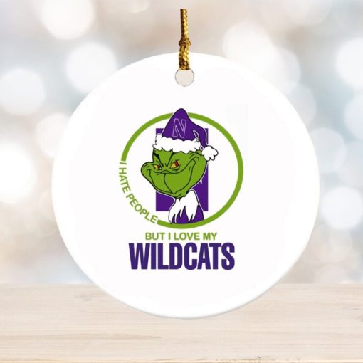 Grinch I hate people but I love my Wildcats Christmas ornament