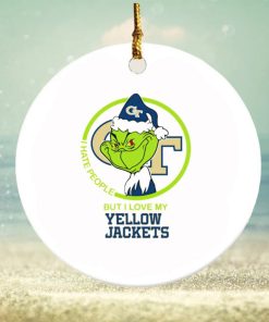 Grinch I hate people but I love my Yellow Jackets Christmas ornament