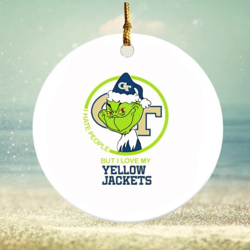 Grinch I hate people but I love my Yellow Jackets Christmas ornament