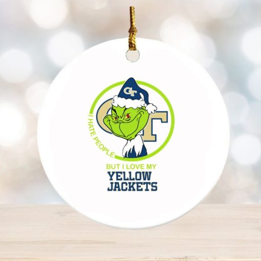 Grinch I hate people but I love my Yellow Jackets Christmas ornament