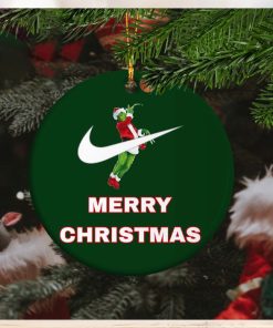 Grinch Nike Brand Jump Man Basketball Merry Christmas Custom Name 2023 Christmas Tree Decorations Ornament