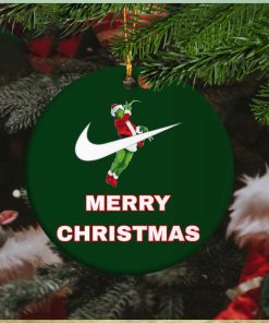 Grinch Nike Brand Jump Man Basketball Merry Christmas Custom Name 2023 Christmas Tree Decorations Ornament