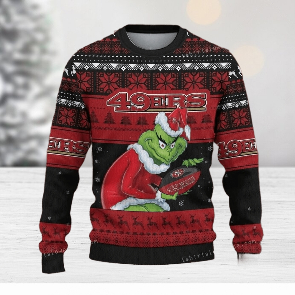 San Francisco 49ers Grinch Knit Ugly Christmas sweater