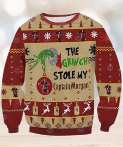 Grinch Stole Captain Morgan Ugly Christmas Sweater Gift For Men And Women