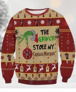 Grinch Stole Captain Morgan Ugly Christmas Sweater Gift For Men And Women