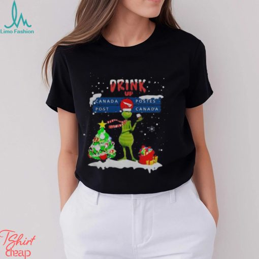 Grinch drink up Canada Postes Post Canada christmas shirt