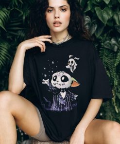 Grogu Skellington Grogu Baby Yoda Jack Skellington And Zero TShirt