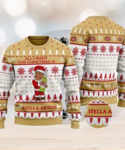 Groot All I Need For Christmas Is Stella Artois Ugly Christmas Sweater Cute Christmas Gift Ideas