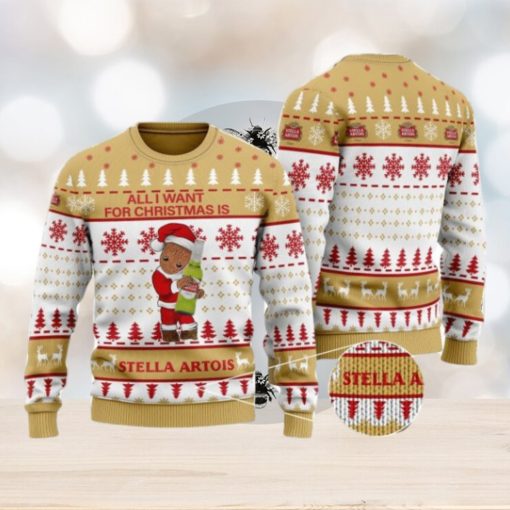 Groot All I Need For Christmas Is Stella Artois Ugly Christmas Sweater Cute Christmas Gift Ideas