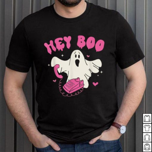 Groovy Hey Boo Pink Cute Halloween Costume Outfit Women Kids T Shirt