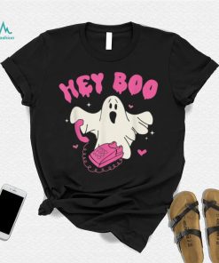 Groovy Hey Boo Pink Cute Halloween Costume Outfit Women Kids T Shirt