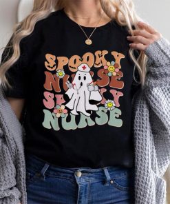 Groovy Retro Spooky Nurse Ghost Halloween Trick Or Treat T Shirt