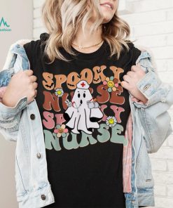 Groovy Retro Spooky Nurse Ghost Halloween Trick Or Treat T Shirt
