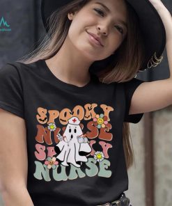 Groovy Retro Spooky Nurse Ghost Halloween Trick Or Treat T Shirt