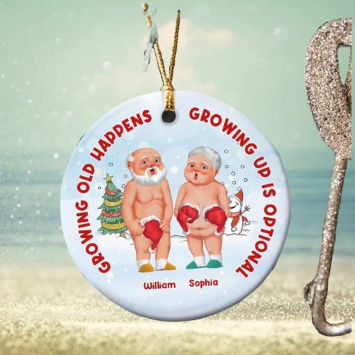 Growing Up Is Optional, Personalized Ornament, Christmas Gifts For Funny Couple