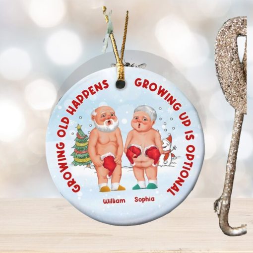 Growing Up Is Optional, Personalized Ornament, Christmas Gifts For Funny Couple