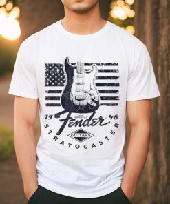 Guitar X The Original Fender Stratocaster American flag logo shirt