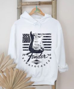 Guitar X The Original Fender Stratocaster American flag logo shirt