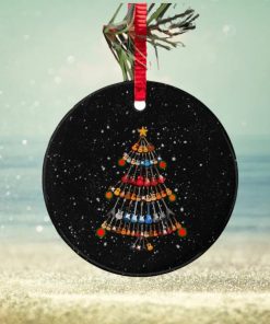 Guitar Xmas Tree Circle Ornament Christmas Ornament Christmas Gift