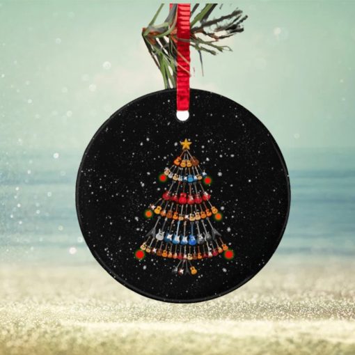 Guitar Xmas Tree Circle Ornament Christmas Ornament Christmas Gift
