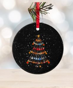 Guitar Xmas Tree Circle Ornament Christmas Ornament Christmas Gift