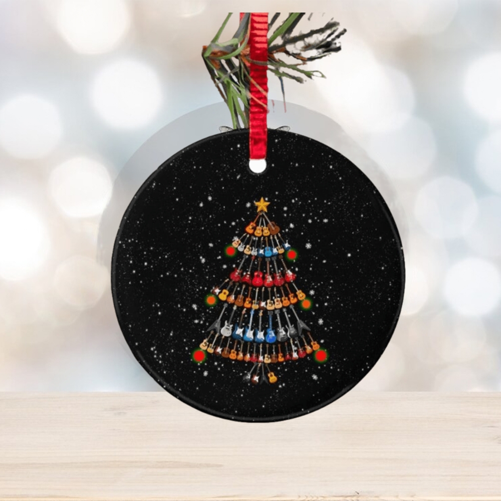 Guitar Xmas Tree Circle Ornament Christmas Ornament Christmas Gift Guitar Xmas Tree Circle Ornament Christmas Ornament Christmas Gift