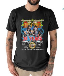 Gun N’ Roses 38 Years 1985 2023 Thank You for the memories signatures Shirt