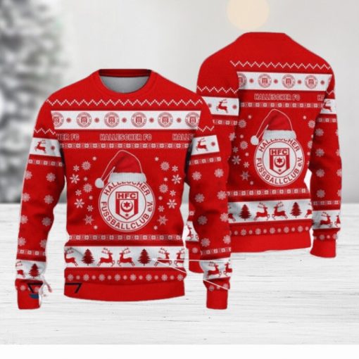 Hallescher FC Surf Bundesliga Logo Team Design Ugly Christmas Sweater For Fans Gift