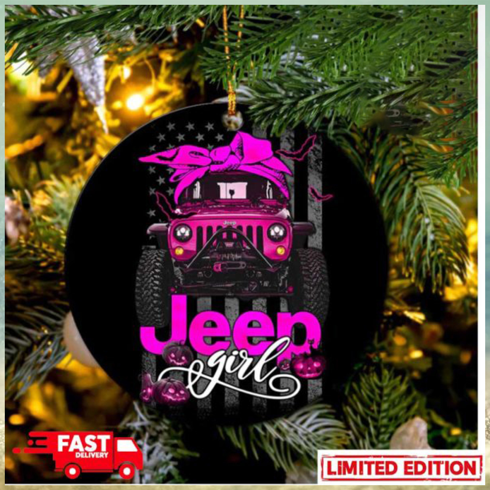 Halloween American Flag Pink Jeep Girl Perfect Gift For Holiday Tree Decorations Ornament Halloween American Flag Pink Jeep Girl Perfect Gift For Holiday Tree Decorations Ornament