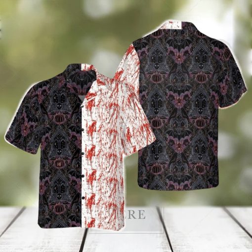 Halloween Blood Gothic Hawaiian Shirt Horror Button Up Shirt Halloween Gifts For Adults