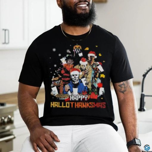 Halloween Horror Movies Characters Happy Hallothanksmas T Shirt