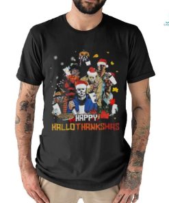 Halloween Horror Movies Characters Happy Hallothanksmas T Shirt