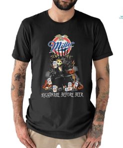 Halloween Jack Skellington And Miller Logo Nightmare Before Beer Shirt
