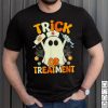 Retro Halloween Lets Go Ghouls Ghost Costume Women Girls T Shirt
