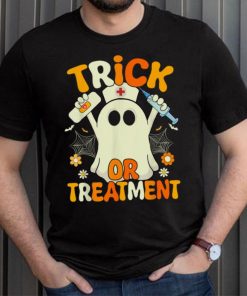 Halloween Nurse Trick Or Treatment Funny Ghost Nurse T Shirt