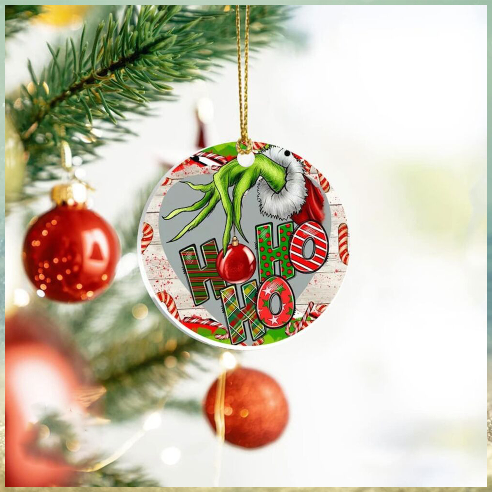 Hand Grinch Hohoho Merry Christmas Ceramic Ornament Hand Grinch Hohoho Merry Christmas Ceramic Ornament