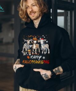 Happy Hallothanksmas Halloween Thanksgiving Christmas Goat Classic T Shirt