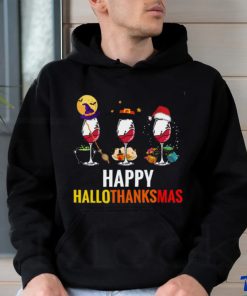 Happy Halloween Thanksgiving Christmas Hallothanksmas Unisex Sweatshirt